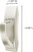 Command Modern Reflections Large Metal Bath Hook, Satin Nickel, 1-Hook with Water-Resistant Strips, Organize Damage-Free