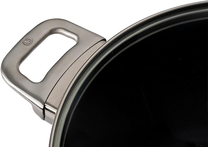 Swiss Diamond Nonstick Hybrid Ceramic and Diamond-Infused Stock Pots With Glass Lid, PFAS- and PFOA-free, Dishwasher & Oven Safe Up To 500 °F (5.5 Quart)