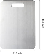 Titanium Cutting Boards for Kitchen 304 Stainless Steel Cutting Board 18x12in Metal Chopping Board Double-Sided Use Perfect for Various Cooking Tasks