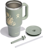 Hydro Flask 32 Oz Travel Tumbler with Handle, Lid and Straw - Insulated Stainless Steel in Botanical Bliss Agave