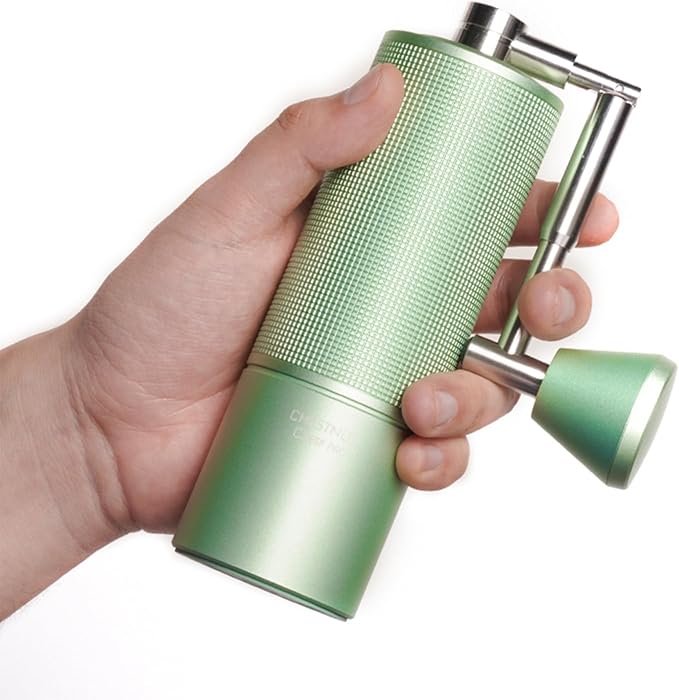 TIMEMORE Manual Coffee Grinder Stainless Steel Espresso Coffee Bean Grinder with Foldable Handle Chestnut C3 ESP PRO Internal Adjustable Setting, Double Bearing Positioning for Pour Over Coffee Green