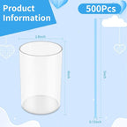 500 Pcs Light Blue Coffee Stir Sticks Set 5x0.12 inch Cocktail Straws Acrylic Stir Stick Holder Baby Blue Straws Disposable Drink Stirrers for Coffee Bar Tea Party Supplies Home