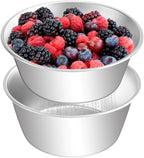 2 Set Berry Baskets,316 Stainless Steel Strainer Set,Fruit Washing Bowl with Strainer,Small Metal Colander for Berries, Strawberry, Grape, Cherry, Dishwasher Safe