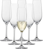 SCHOTT ZWIESEL Forté Champagne Flute (Set of 6), Champagne Glasses with Effervescence Point, Dishwasher-Safe Machine-Made Tritan Crystal Glasses, Made in Germany (8 Ounce)