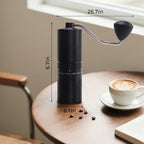 Manual Coffee Grinder with 60 Adjustable Speed Coarse, Portable Hand Coffee Bean Mill with Double Bearing Positioning, Manual Grinder for Travel Camping Office Espresso Pour Over