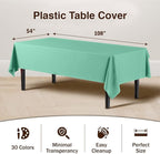 Exquisite 12-Pack Premium Plastic Tablecloth 54in. x 108in. Rectangle Table Cover - Lig...