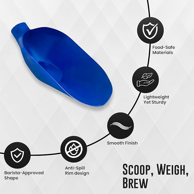Rattleware 16.85" Kilo Bean Scale Scoop - Durable Precision Coffee Bean Measuring and Scooping Tool for Home Kitchen Baristas or Commercial Use (Blue)