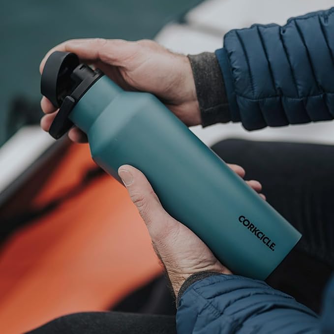 Corkcicle Sport Canteen Insulated Tumbler, North Shore, 20 oz – Reusable Water Bottle Keeps Beverages Cold for 25 Hours & Hot 12 Hours – Cupholder Friendly Tumbler with Screw-On Cap