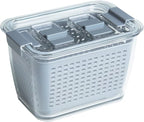 Kitchen Spaces Small Colander Stackable Food Storage Bin, Grey