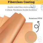 Oven Liners for Bottom, 2 Pack Large Thick Heavy Duty 100% Non-stick Reusable Teflon Mat, 25"x17" Baking Mat for Electric, Gas, Toaster Ovens, Grills (Copper)