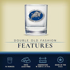Heritage Pewter US Naval Academy Goat Double Old Fashion | Double Rocks Glass 14 OZ for Liquor | Expertly Crafted Pewter Glass