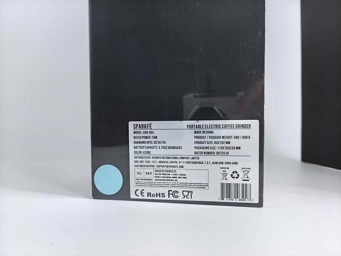 Portable Electric Coffee Grinder, Rechargeable Handheld Grinder with Stainless Steel Conical Burr, Adjustable Grind Settings, for Espresso, Moka, Pour Over, French Press, Cold Brew, Azure