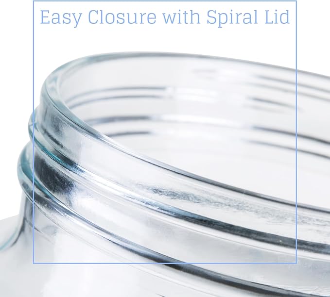 Diamond Star 2 Gallons Mason Jar with Aluminum Lids, Large Glass Wide Mouth Canning Food Storage Containers for Kitchen Canning Cereal, Pasta, Sugar, Beans, Spice, Preserves, Dog Treat