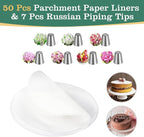 Springform Pan, Stainless Steel Springform Cake Pan, Leakproof & Nonstick Cheesecake Pan, 4" 7" 9" Round Cake Molds with 50 Pcs Paper Liners and 7 Pcs Piping Tips