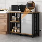 4-Tier Kitchen Baker's Rack with Power Outlet, Mini Fridge & Microwave Oven Stand Table, 5 Tiers Coffee Bar Table, 20-29-37 Gallon Fish Tank Stand, Kitchen Organizer Shelf for Spices, Pots and Pans.