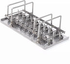20PCS Commercial Popsicle Molds Heavy Duty Stainless Steel Popsicle Maker Kit with Brush & Sticks, 112g Capacity per Slot, DIY Yogurt Ice Cream Tools for Home Restaurants (Round Headed Flat Plate)
