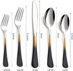 20-Pieces Black gold Silverware Sets for 4,Black gold Handle Stainless Steel Cutlery Set, Include Forks Spoons and Knives Set, Dishwasher Safe Utensil Sets for Home Restaurant