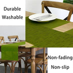 PIGCHCY Plastic Placemats,Durable Heat Resistant Placemats for Dining Table,Washable Woven Vinyl Kitchen Placemats Set of 4 (18 x 12 inches,Sage Green)