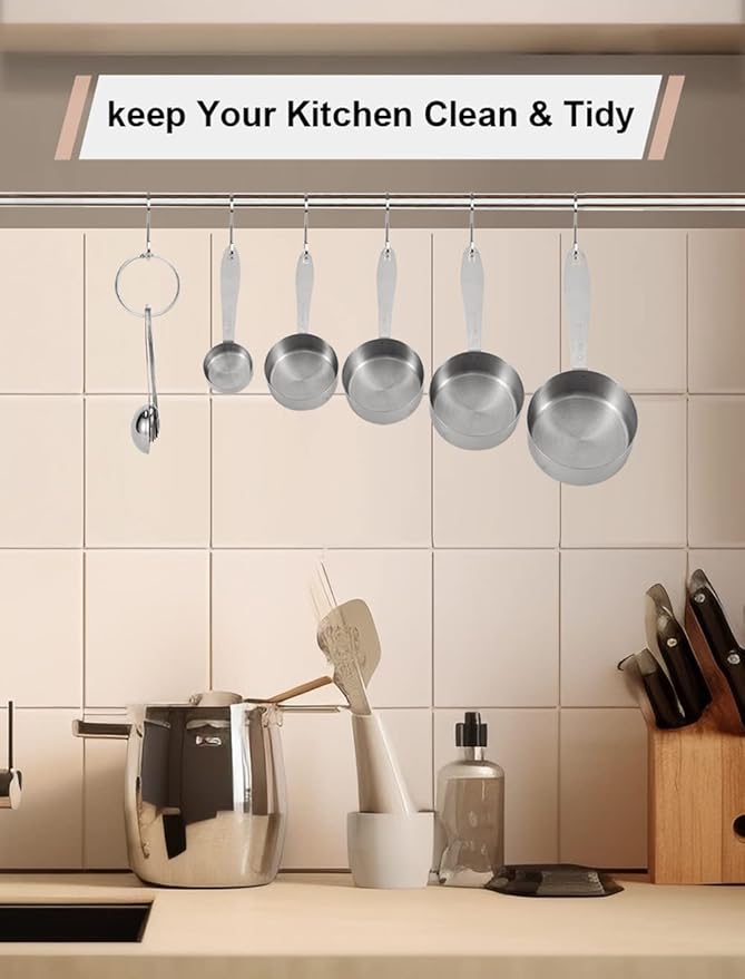 Joyhill Measuring Cups and Spoons Set of 10 Piece, Stainless Steel Measuring Cups Stackable, Nesting Metal Measuring Cup for Dry & Liquid Ingredients, Cooking & Baking