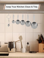 Joyhill Measuring Cups and Spoons Set of 10 Piece, Stainless Steel Measuring Cups Stackable, Nesting Metal Measuring Cup for Dry & Liquid Ingredients, Cooking & Baking