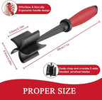 Meat Chopper, 5 Curve Blades Ground Beef Masher, Heat Resistant Meat Masher Tool for Hamburger Meat, Ground Beef, Turkey and More, Nylon Hamburger Chopper Utensil Non-scratch Utensils-red