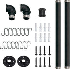 Toplife 31.5 inch Pot Rack, Kitchen Wall Mounted Detachable Pan Lid Utensils Organizer Hanging Rail with 14 Hooks, Black