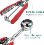 Cookie Scoop 1.5 Tbsp, Cookie Dough Scoop, Size #50/1.5 Tablespoons/ 23 ml, Cookie Scoops For Baking, Red, 18/8 Stainless Steel, Comfortable Grip