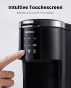 SHARDOR 3 in 1 Coffee Maker, K Cup Coffee Maker Compatible with Ground Coffee & Teas, Single Serve Coffee Machine, 6–14oz Brew Sizes, 40oz Detachable Water Reservoir, Descale Settings, Black