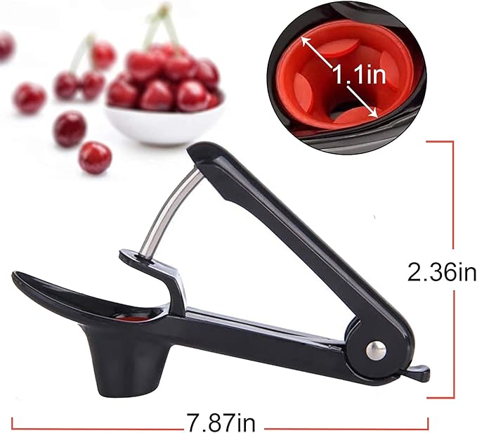 Cherry Pitter Tool,Cherry Pitter Cherry Stone Remover Tool for Making Cherry Jam Cherries Corer Pitter Tool，Cherry Pitter Olive Pitter with Space-Saving Lock Design, Black