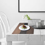 PIGCHCY Vinyl Placemats Set of 12 Washable Durable Kitchen Table Mats Easy to Clean Plastic Placemats for Dining Table (Brown)