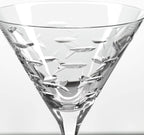 Rolf Glass School of Fish Martini Glass - Set of 4 Stemmed 10 oz. Martini Glasses - Lead-Free Glass - Diamond-Wheel Engraved Cocktail Glasses - Made in the USA