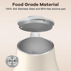 Mecity Electric Gooseneck Kettle With Keep Warm Function & LCD Display Automatic Shut Off Coffee Kettle Temperature Control Pour Over Kettle 1200 Watt, 0.8L, 120V, Off White