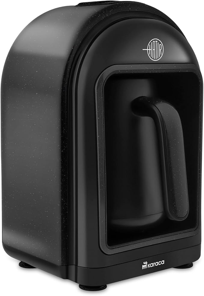 KARACA Hatır Turkish Coffee Maker, 5 Cups Electric Turkish Coffee Machine with Ember Mode, Automatic Temperature Control, Overflow Protection, Audible & Visual Alerts, Shiny Black
