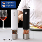 Vzaahu Electric Salt & Pepper Grinder Set Black & White Gorgeous Peppermill, Charging Indicator Light, Type-C Rechargeable, Long-lasting Battery-free, One-hand Operation, Home Cooking, Kitchen