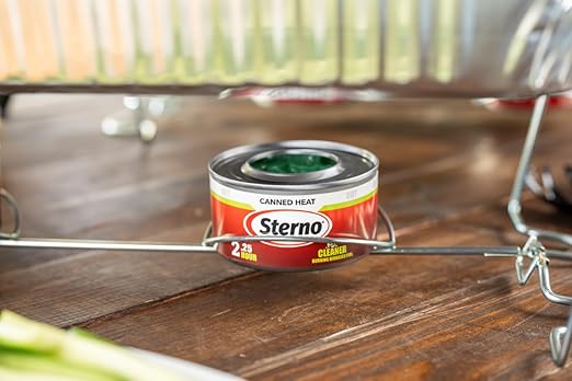 Sterno Fuel Cans - 2.25 Hour Burn, (12-Pack) Chafing Dish Fuel Can Burners for Food Warmer, Chafer Fuel, Canned Heat Ethanol