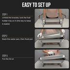 3 Packs Chafing Dish Buffet Set 8QT Stainless Steel with Full Size and 1/2 Size Pans Portable Serve Food Warmer for Catering Parties Wedding Graduation Commercial Events, 5 Pans