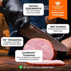 Dalstrong Vanquish Series - 24pc Stainless Steel Knife Set with Block & Kitchen Scissors - Forged High Carbon German Stee l- Knife Set w/POM Black Handle - NSF Certified