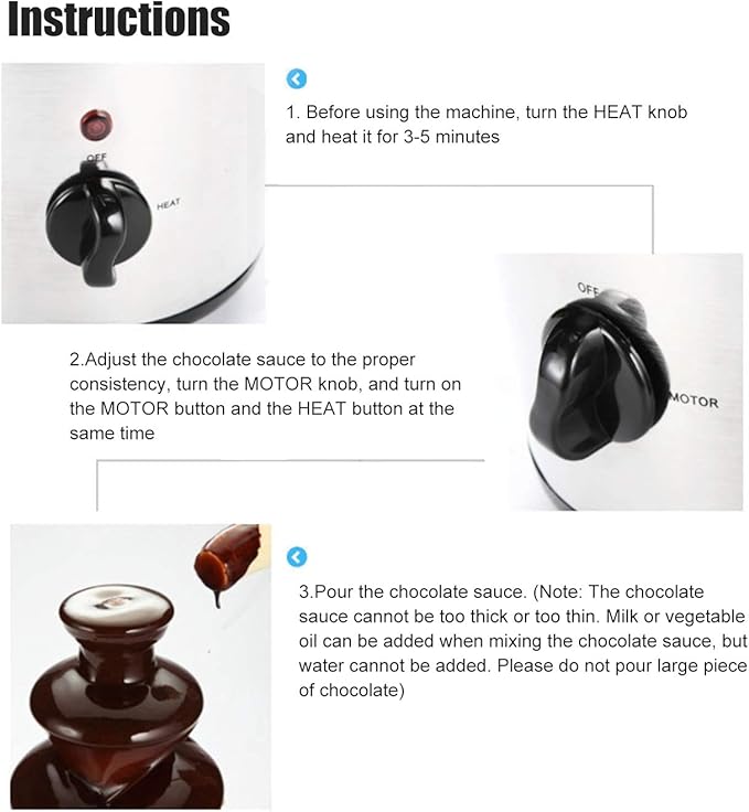 4 Layer Chocolate Fountain, 4 Layer Durable Rotating Practical Stainless Steel Electric Chocolate Fountain Machine, Elegant for Resturant Home Party(#1)