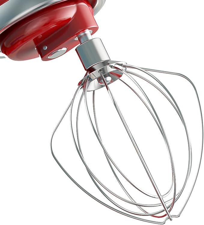Stainless Steel 6-Wire Whisk Attachment for KitchenAid Mixer, 4.5-5Qt Tilt-Head Stand Mixer Compatible, Dishwasher Safe, Ideal for Whipping Cream, Mixing Flour & Cake, Perfect for Mayonnaise Whisks
