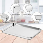 Baking Sheets 2 Pieces with A Rack, HKJ Chef Cookie Sheets and Nonstick Cooling Rack & Stainless Steel Baking Pans & Toaster Oven Tray Pan, Rectangle Size 12.5 x 10 x 1 inch & Non Toxic