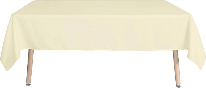 sancua Rectangle Tablecloth - 60 x 120 Inch - Stain and Wrinkle Resistant Washable Polyester Table Cloth, Decorative Fabric Table Cover for Dining Tables, Buffet Parties and Camping, Beige