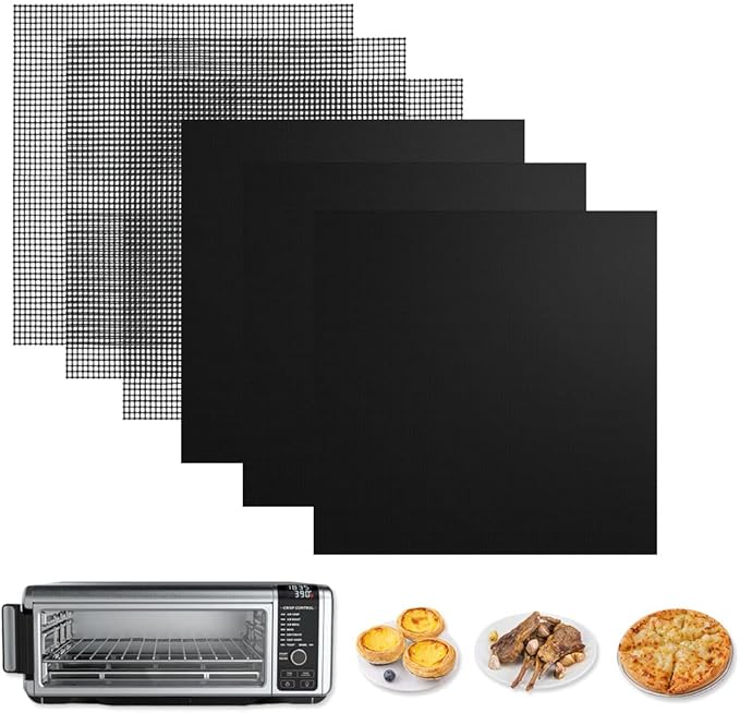 for Ninja Foodi Reusable Air Fryer Liners 12x12inch Non-Stick，Bottom of Toaster Oven Mat,3x Liners + 3x Mesh Sheets, Baking/Microwave/Grill,450°F,Pre-Cut Square for SP101/SP201/SP301/SP351