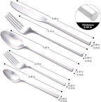 Matte Silverware Set Silver Flatware Set with Hexagon Handle 20 Pieces 18/0 Stainless Steel Cutlery Set Wedding Housewarming Gift Service for 4 (Matt silver)