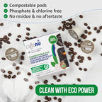 Nespresso Compatible Cleaning Pods. 5 Eco Cleaner Capsules. Improved Coffee Flavour. For Nespresso Originaline, Use with Descaling Kit.