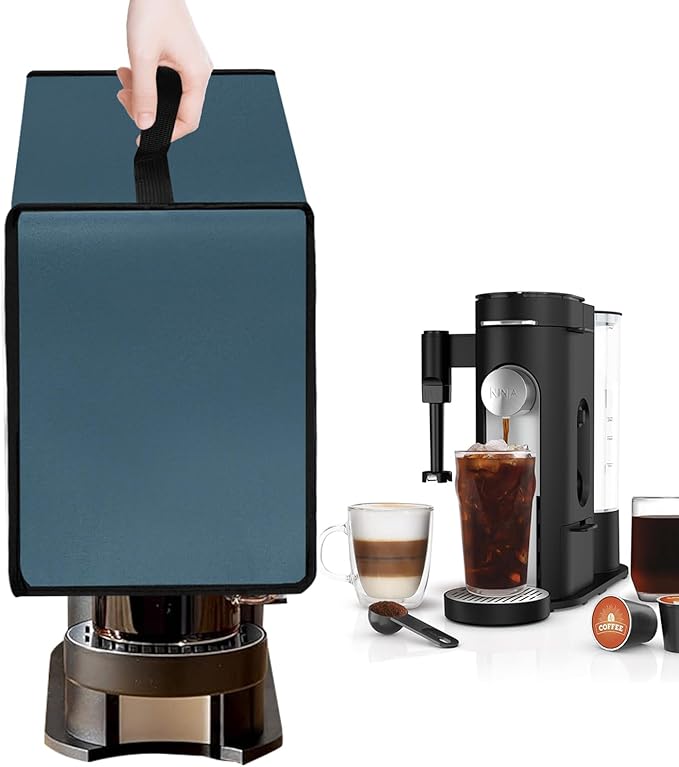 Coffee Maker Dust Cover for Ninja Pod & Grounds Specialty Single-Serve Coffee Maker PB051/PB051GB/PB051SG/PB051ST, Heavy Duty Waterproof Coffee Machine Protective Cover Case (Lake Blue)