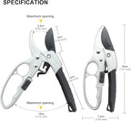 Ultra Sharp Germany Steel Pruning Shears - Cuts 3X Easier, Weak Hand Arthritis Snips, Rust-Resistant, Effortlessly 1-Inch Cut Capacity Garden Scissors, Ergonomic Handle (Black)