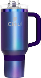 Cirkul 40oz. Chameleon Stainless Steel Tumbler with Handle, All-Day StrawSip, Double-Wall Insulated