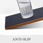 MOSAYT Vinyl Placemats Set of 6, Heat Resistant Place Mats 100% Waterproof Washable & Wipeable Faux Leather Reversible Table Mats for Kitchen Dining Party Indoor Outdoor, 12" x 17", Black