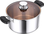 8-Qt Stock Pot, E-far 3-Ply Stainless Steel Stockpot with Lid for Cooking Simmering Soup Stew, Heavy Duty Cookware Works w/Induction, Non-toxic & Corrosion Resistant, Dishwasher Safe