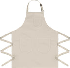 Unisex Apron with Pockets for Cooking, Salon & Art - 100% Cotton Adult Kitchen, Chef, Stylist Apron